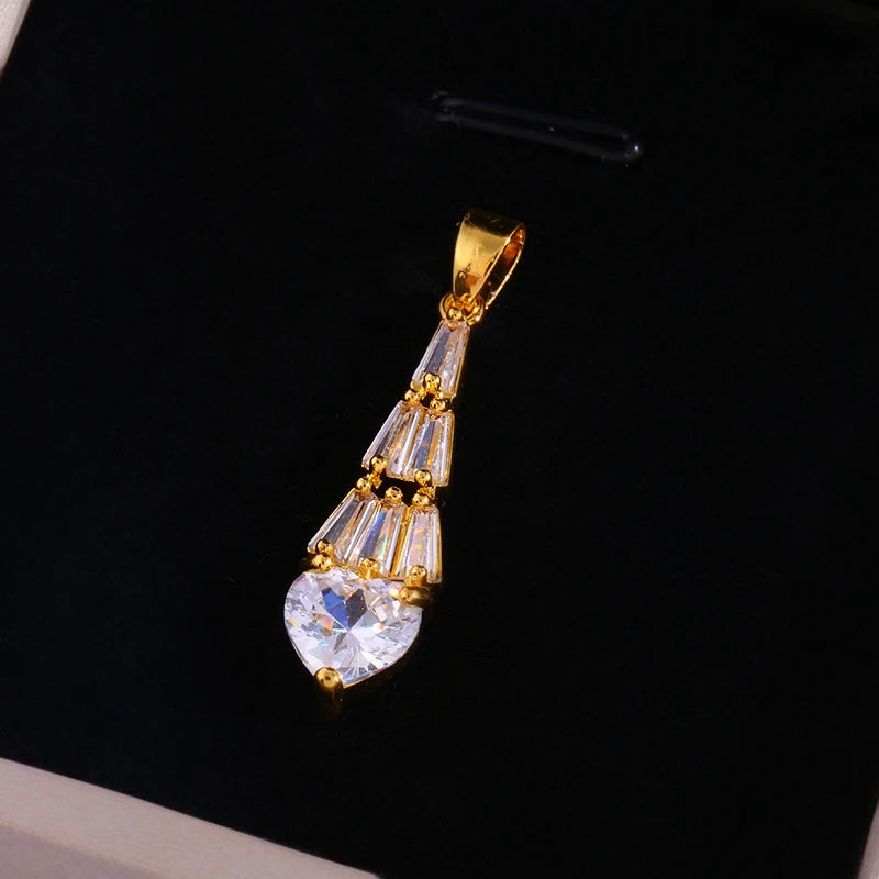 1 Piece Fashion Transparent Tassel Love Heart Tower Pendant Necklace for Women Anniversary Gift for Family