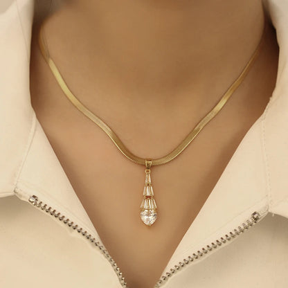 1 Piece Fashion Transparent Tassel Love Heart Tower Pendant Necklace for Women Anniversary Gift for Family
