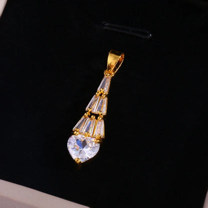1 Piece Fashion Transparent Tassel Love Heart Tower Pendant Necklace for Women Anniversary Gift for Family