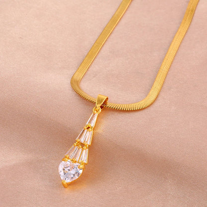 1 Piece Fashion Transparent Tassel Love Heart Tower Pendant Necklace for Women Anniversary Gift for Family
