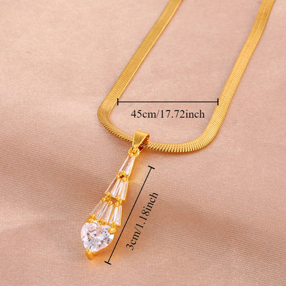 1 Piece Fashion Transparent Tassel Love Heart Tower Pendant Necklace for Women Anniversary Gift for Family