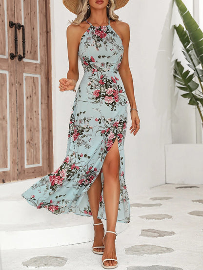 Vestido de Verão Floral Slim Fit