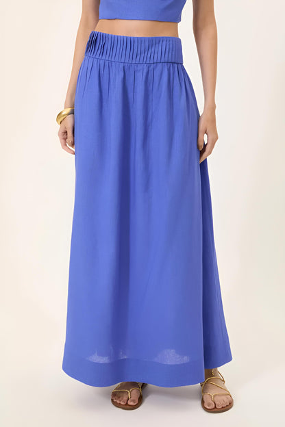 Saia Longuete RYVEI com Pregas e Forro