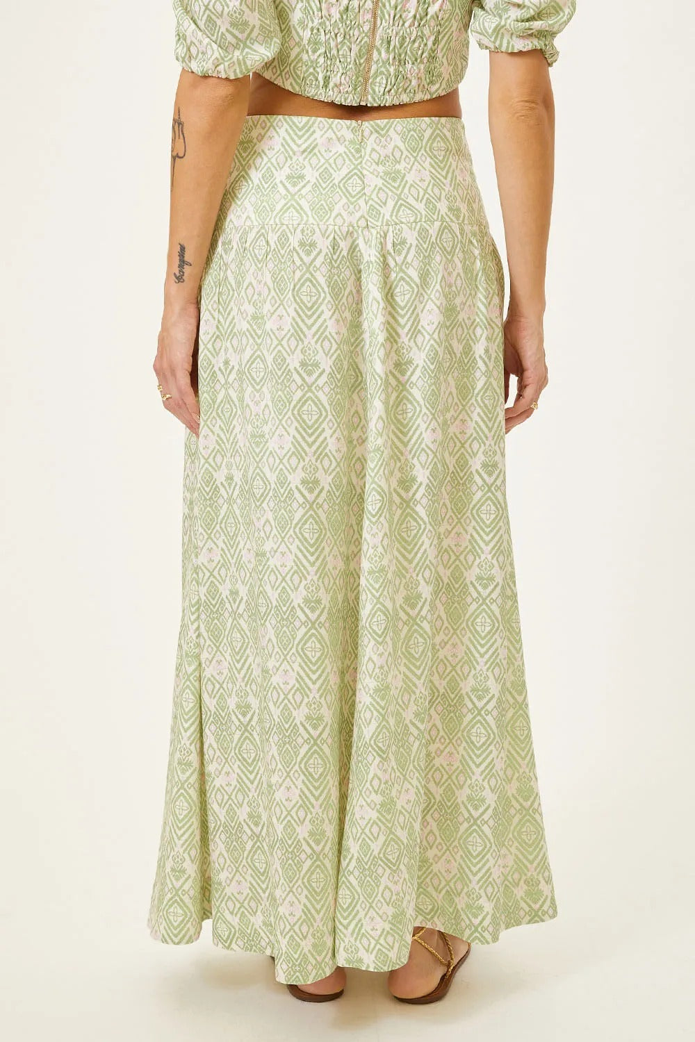 Saia Estampada Pérola Verde