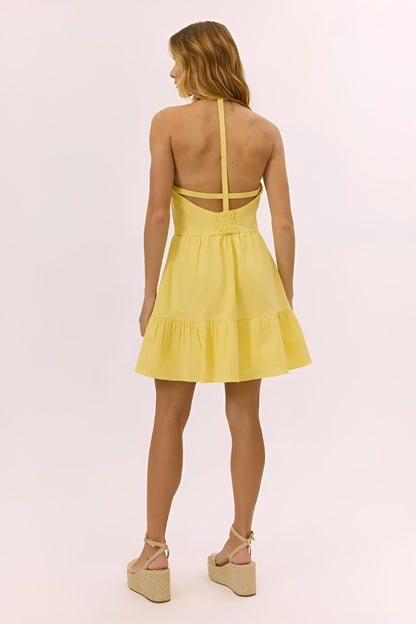 Vestido Curto Frente Única em Algodão