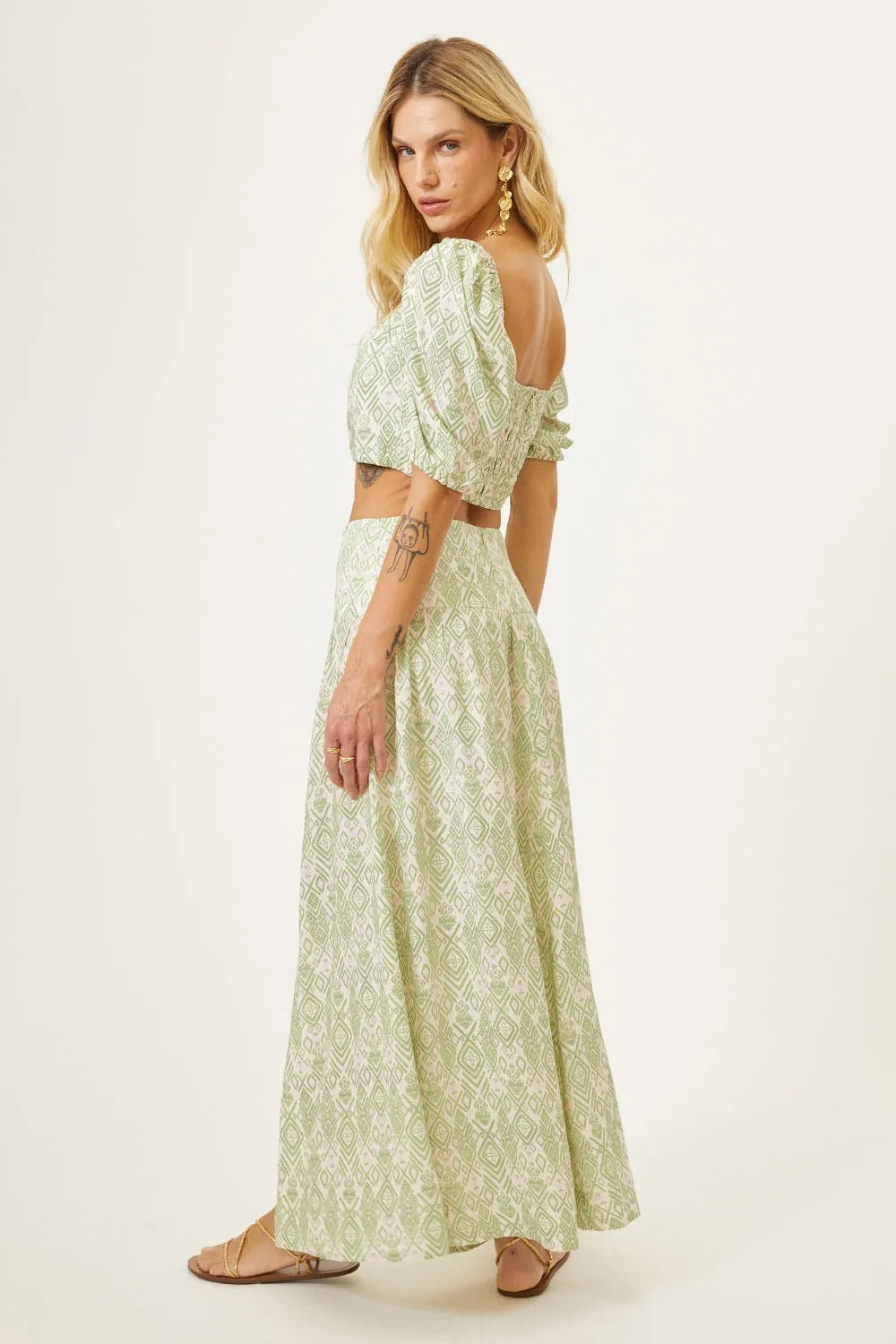 Saia Estampada Pérola Verde