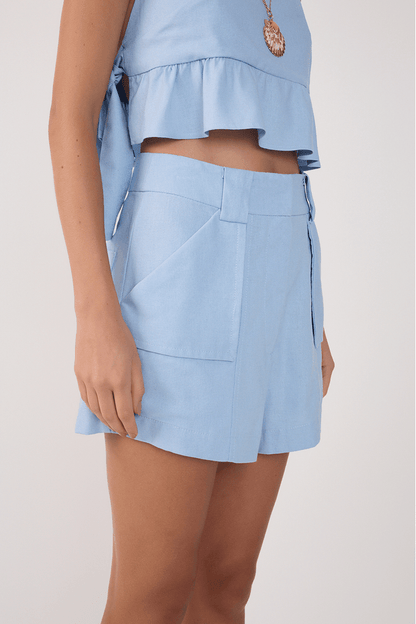 Short Linho com Bolsos Frontais